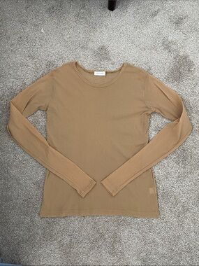 Krista Larson Vintage Women's Nylon Long Sleeves Slim Fit Top Y2K- OS